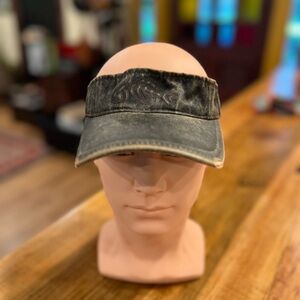 Vintage distressed brown leather Visor